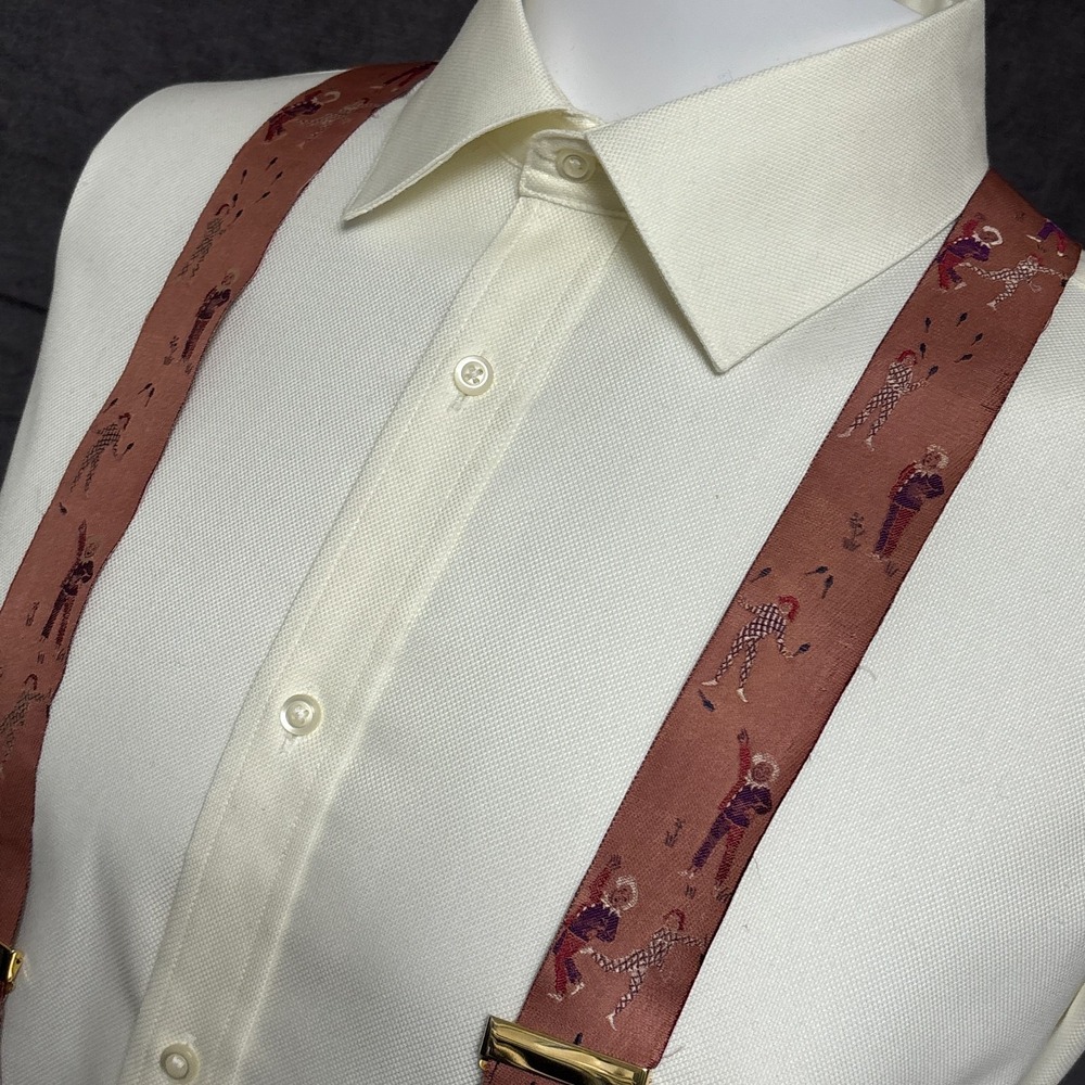 Trafalgar Suspenders Limited Edition Silk Harlequin Jester Juggler Pink Braces